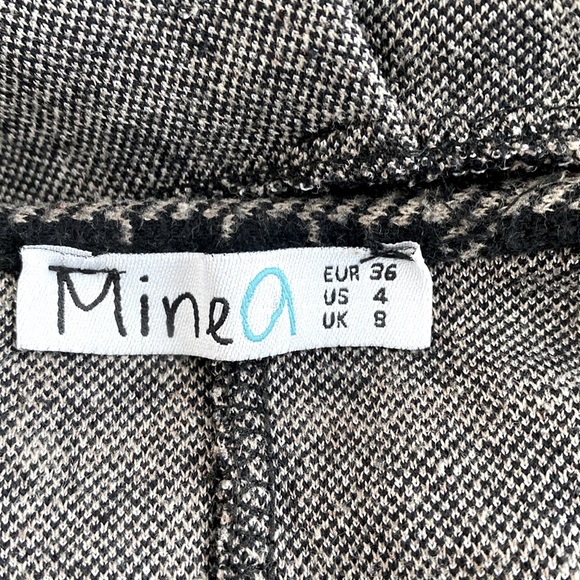 Mine A Black Brown Long-sleeved Tweed Plaid Cotton Blend Maxi Dress US 4 - Picture 8 of 9